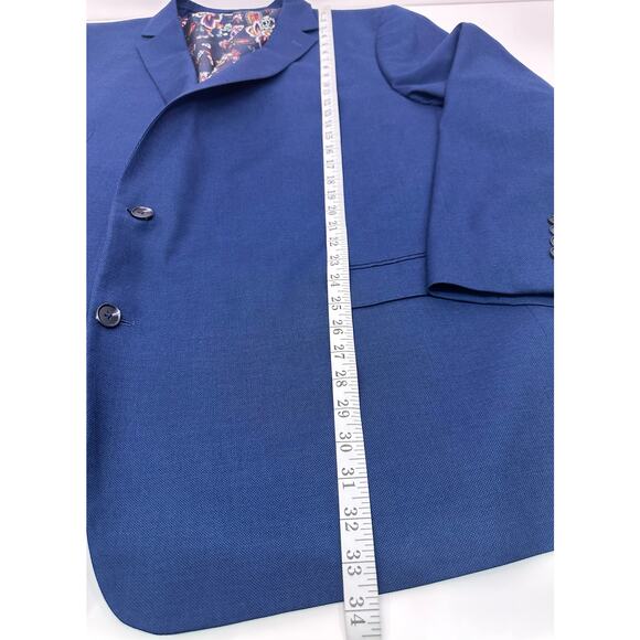 Johnny Bigg Royal Diego Textured Stretch Suit Jacket Blue Size 58 - Picture 9 of 11